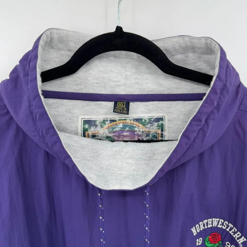 Vintage Northwestern Football 1996 Rose Bowl Pullover Windbreaker Jacket Size XL